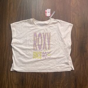 NWT Roxy White Women’s Organic Cotton 90’s Tshirt Size S